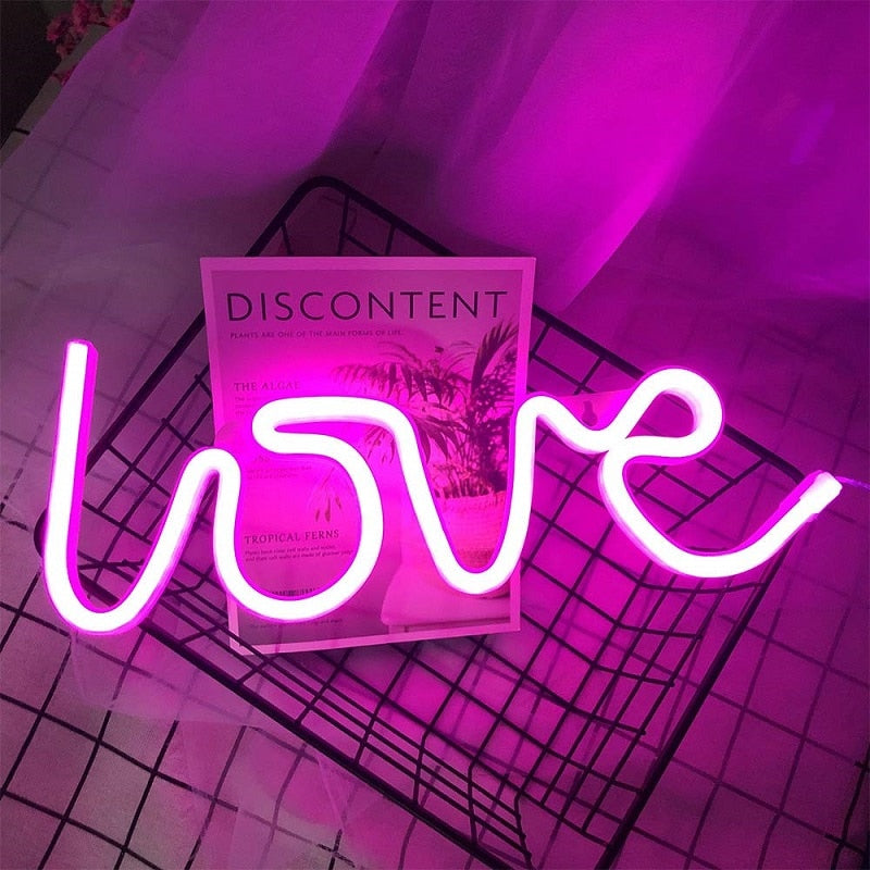 LED Neon Love Shaped Sign